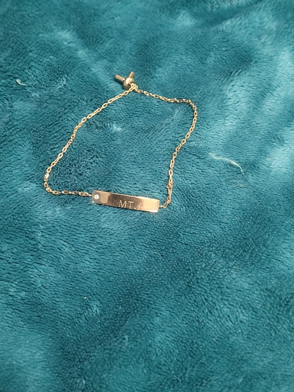Fossil Gold-Tone Engraved Bar Bracelet